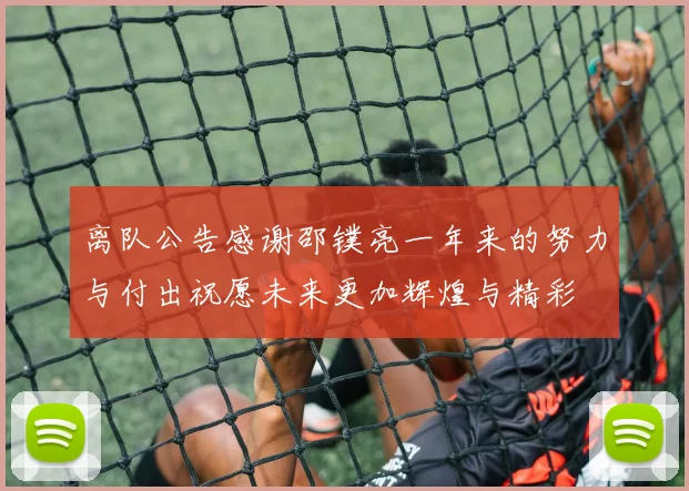 离队公告感谢邵镤亮一年来的努力与付出祝愿未来更加辉煌与精彩
